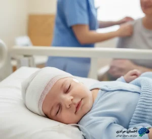 تصویر شماتیک مراقبت های بعد از عمل جراحی کرانیوسینوستوز